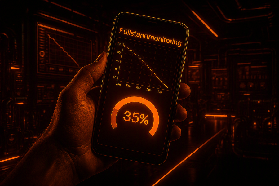 ORELIA Füllstands-Monitoring mit Gauges und Zeitreihe
