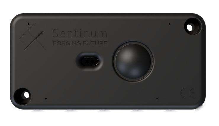 Apollon‑Q Smart‑Waste‑Sensor zur Füllstands‑ und Distanzmessung im Gehäuse, freigestellte Produktansicht