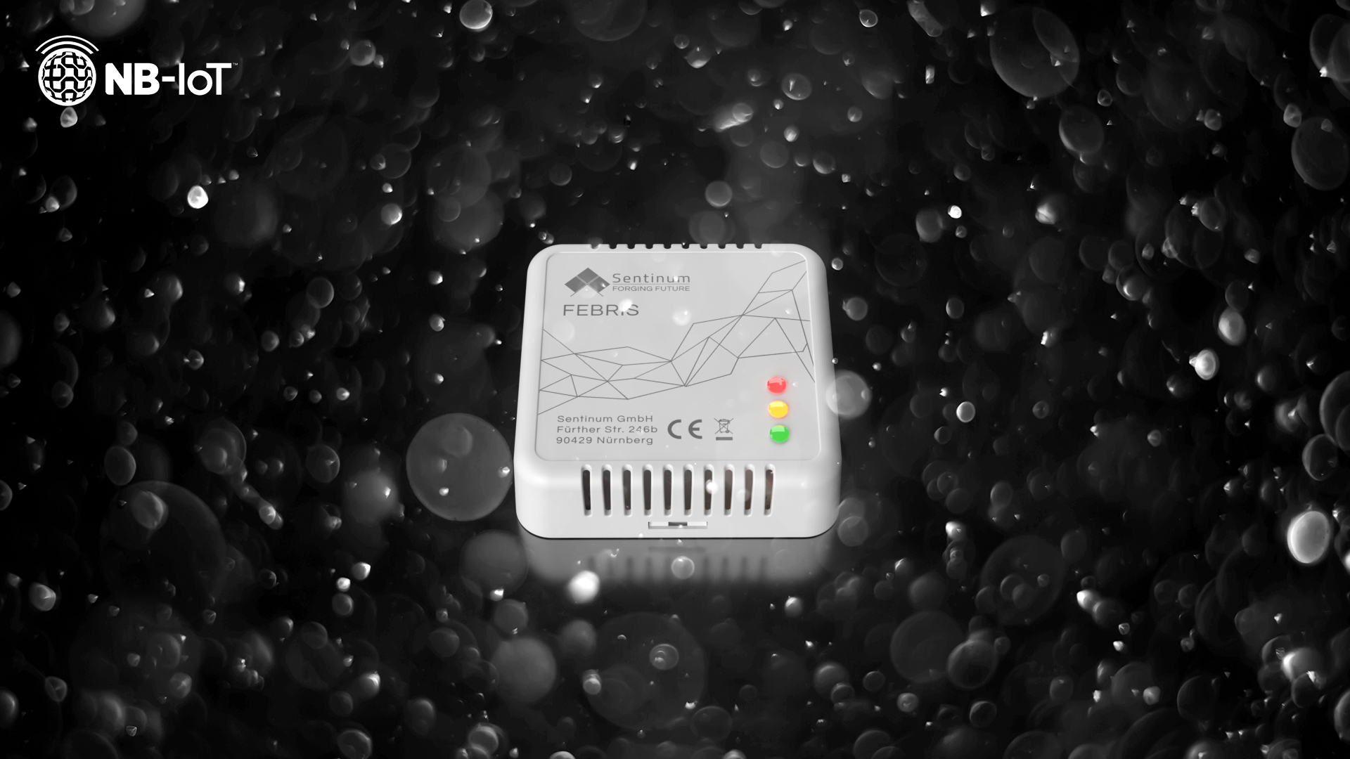 Febris TH Indoor-Sensor zur drahtlosen Messung von Temperatur und relativer Luftfeuchte mit Mobilfunkanbindung über NB-IoT und LTE-CAT-M1 für standortunabhängige Raumklimaüberwachung