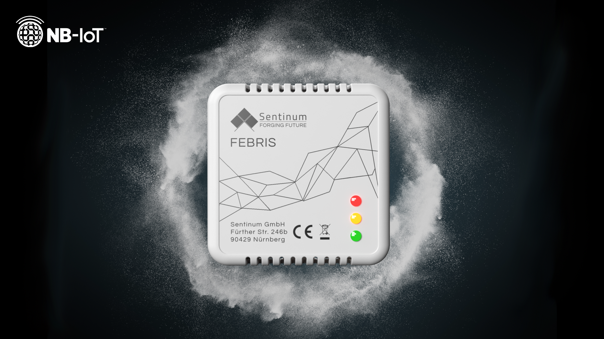 Febris SCW Cellular Sensor zur Überwachung von Temperatur, relativer Luftfeuchte und Wandfeuchte mit Mobilfunkanbindung über NB-IoT und LTE-CAT-M1 zur frühzeitigen Erkennung von Kondensation und Schimmelbildung in Innenräumen