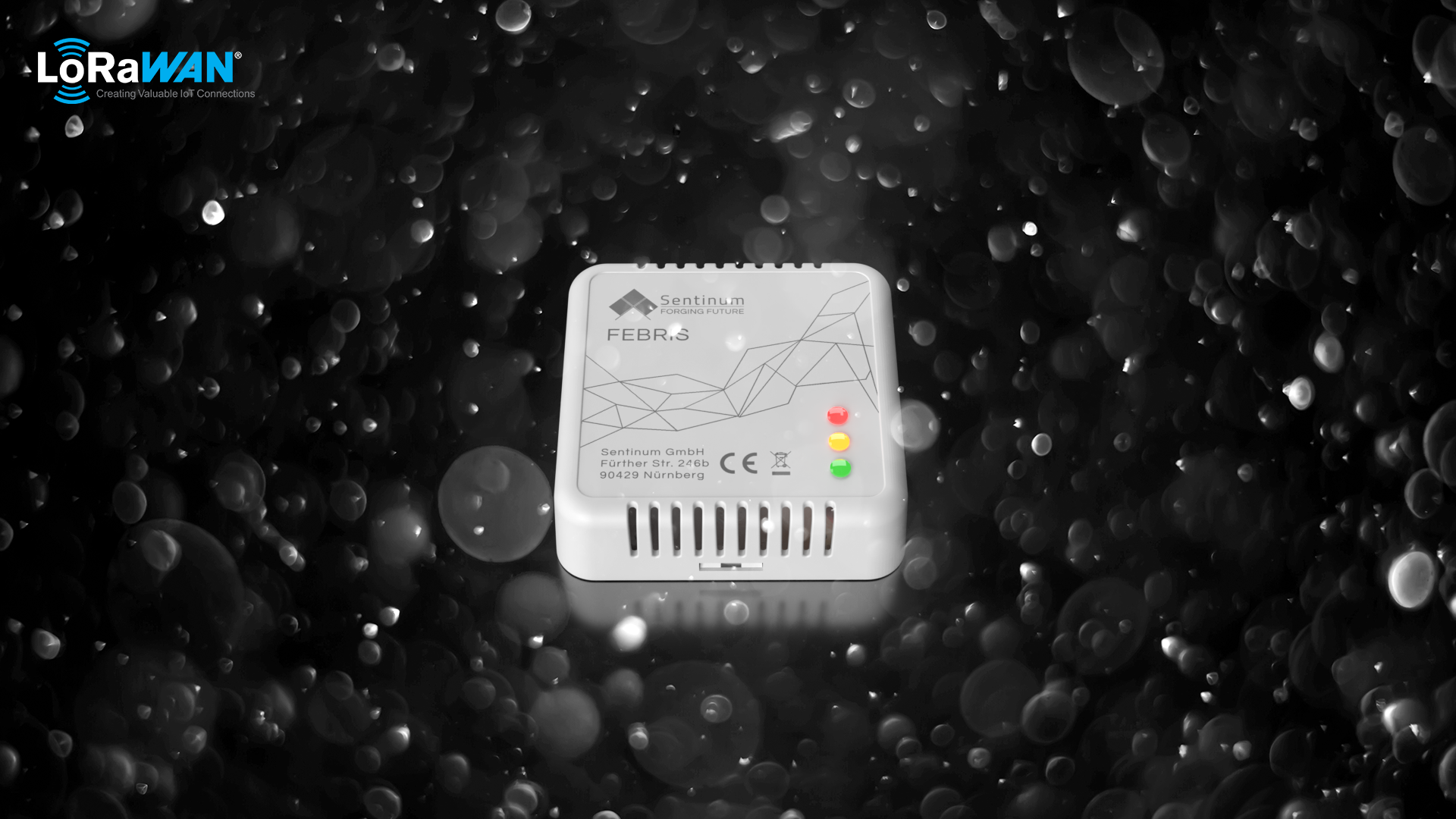 Febris TH Indoor-Sensor zur drahtlosen Messung und Überwachung von Temperatur und relativer Luftfeuchte für ein stabiles und komfortables Raumklima in Innenräumen