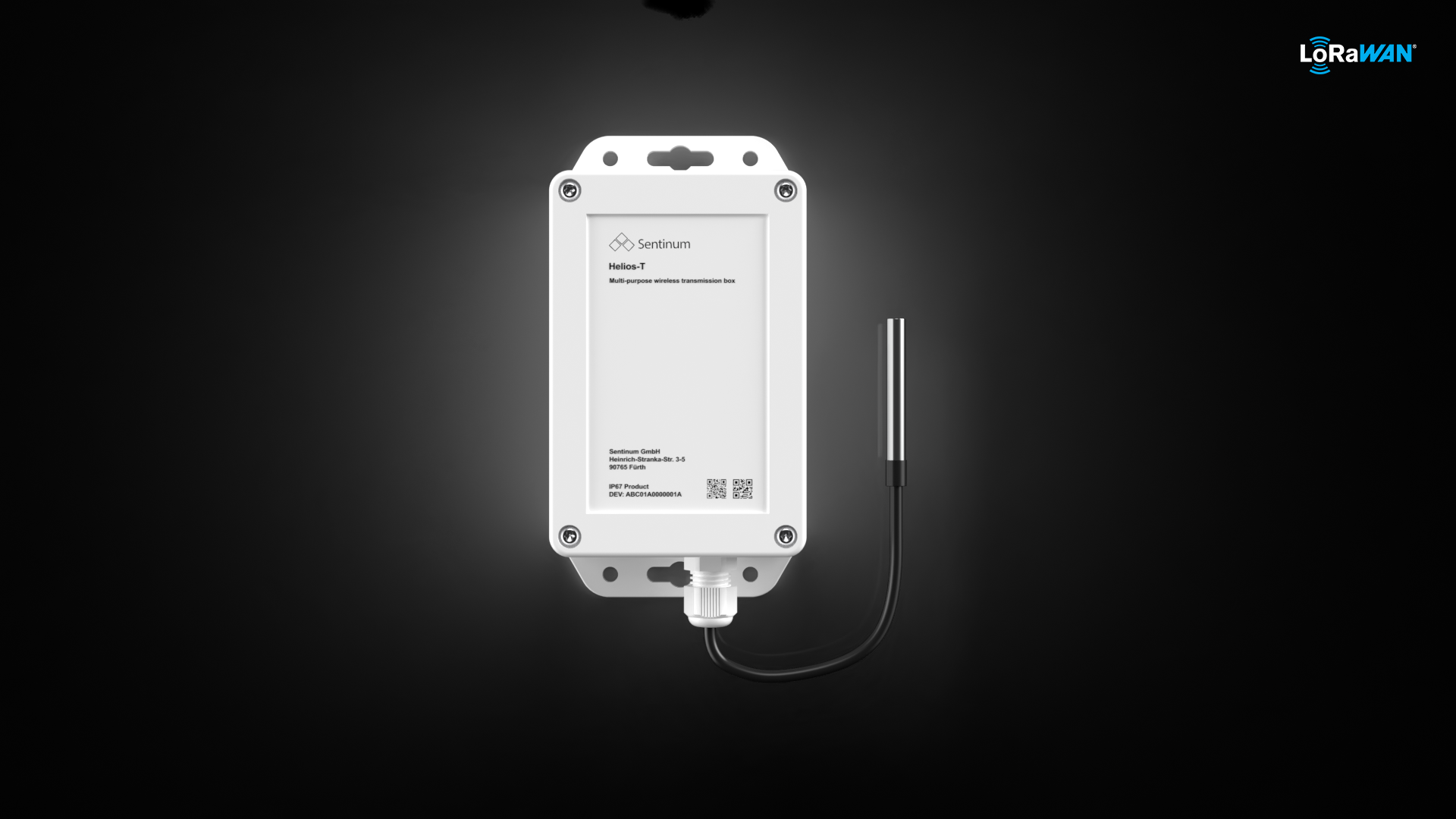 Helios‑P Industrie‑Sensor mit LoRaWAN® zur drahtlosen Erfassung von Prozess‑, Maschinen‑ und Zustandsdaten für industrielle Automatisierung, Fernüberwachung, Condition Monitoring, Energiemanagement und IoT‑Anwendungen in rauen Industrieumgebungen Temperatursensor.