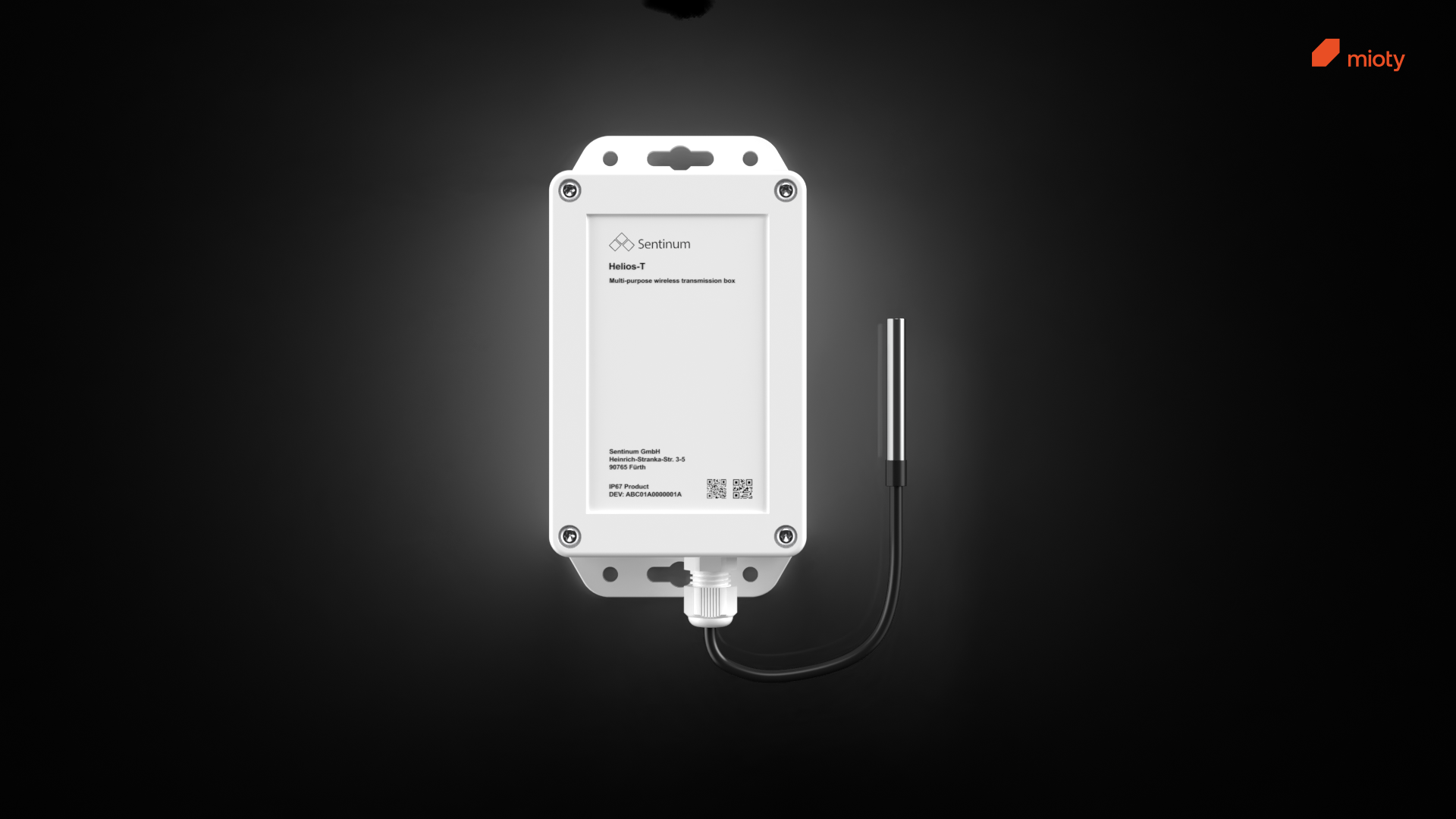 Helios‑P Industrie‑Sensor mit mioty® Funktechnologie zur zuverlässigen Erfassung von Prozess‑, Maschinen‑ und Zustandsdaten für industrielle Fernüberwachung, Condition Monitoring, Energiemanagement, Automatisierung und skalierbare IoT‑Anwendungen in anspruchsvollen Industrieumgebungen.