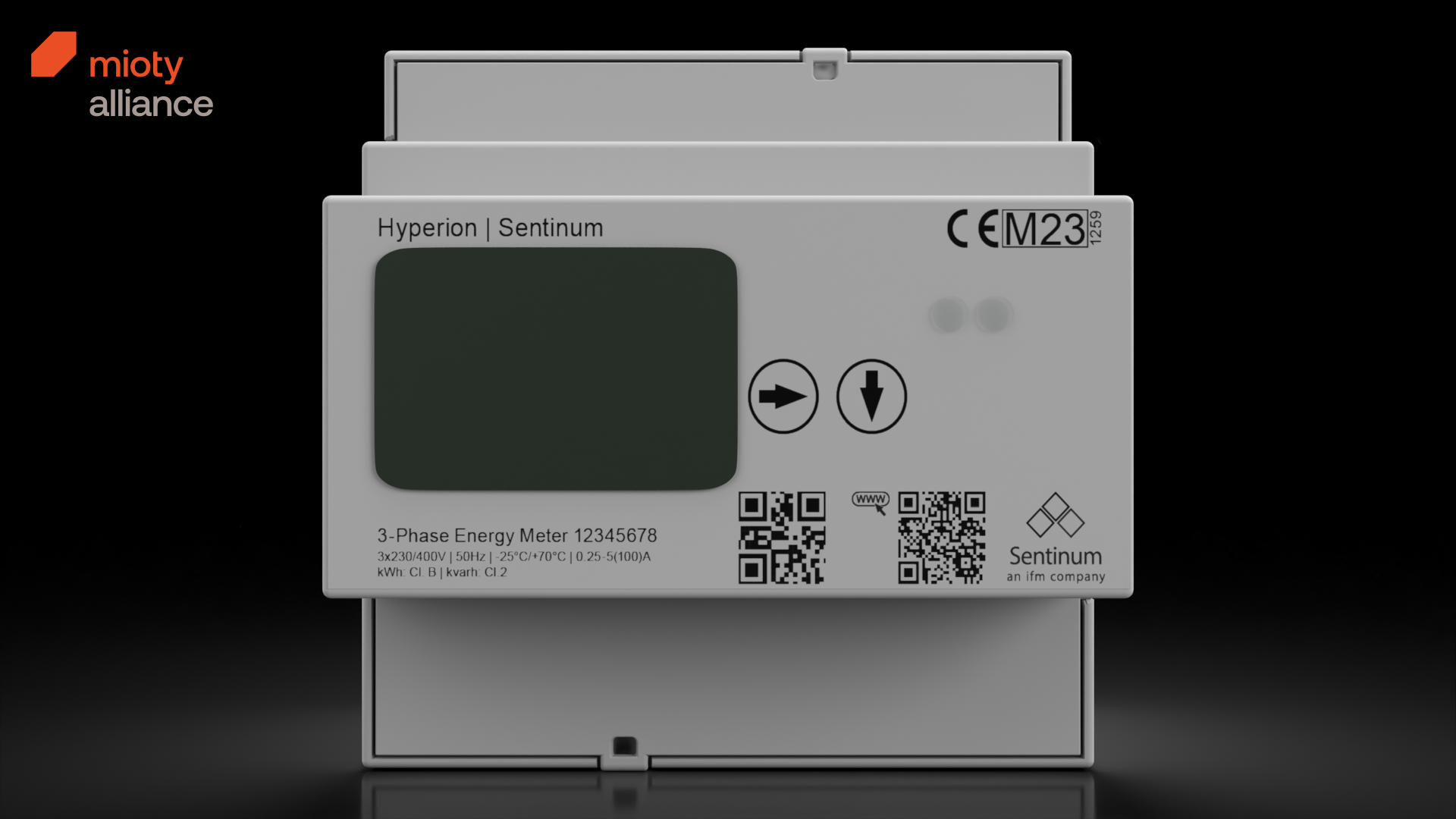 Hyperion Energiezähler mit mioty® Funktechnologie zur zuverlässigen Erfassung von Strom‑ und Energieverbräuchen, Leistungsdaten und Lastprofilen für industrielles Energiemonitoring, Verbrauchstransparenz, Energieeffizienz, ISO‑50001‑Kennzahlen sowie Maschinen‑ und Anlagenüberwachung