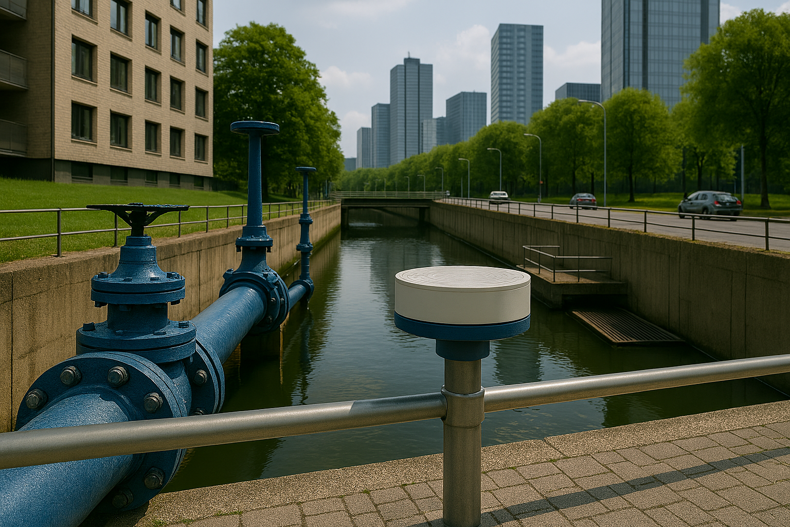 Helios Industrie‑Sensor zur Überwachung von Wasserständen, Brunnen‑ und Kanalpegeln in urbaner Infrastruktur und Smart‑City‑Anwendungen mit kontinuierlicher Datenerfassung