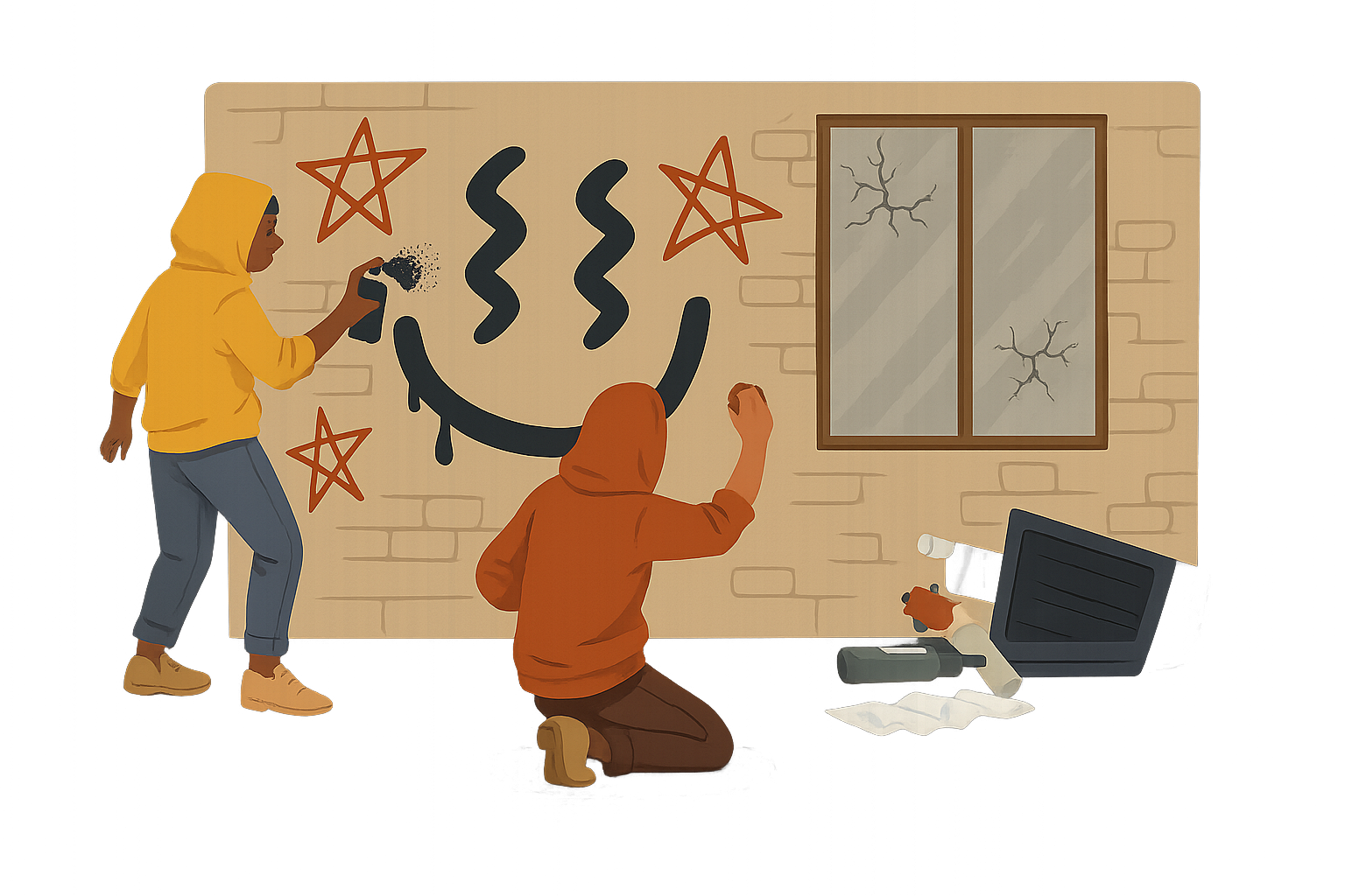 Illustration zur Vandalismusdetektion an öffentlicher und technischer Infrastruktur
