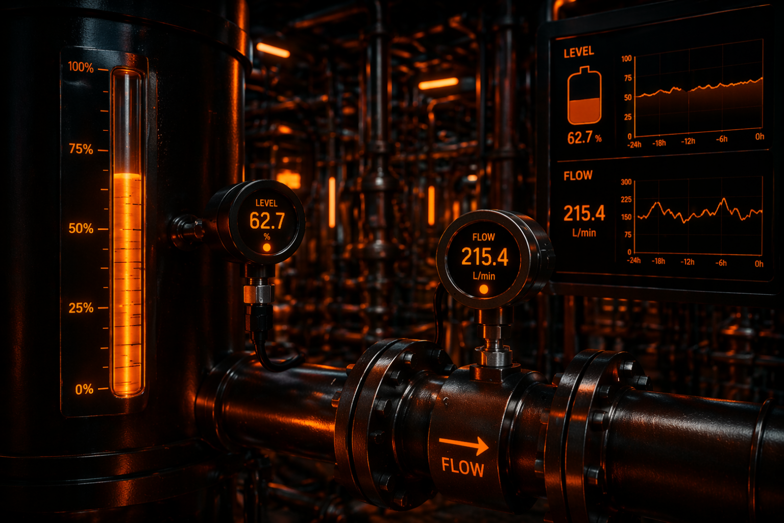 Industrielle Anlage mit Steuerungs- und Prozessumgebung zur drahtlosen IO-Link Datenerfassung  modularer Steuerungs- und Auswerteeinheiten in einem Schaltschrank zur Übertragung von Schwingungs- und Zustandsdaten von Maschinen und Antrieben