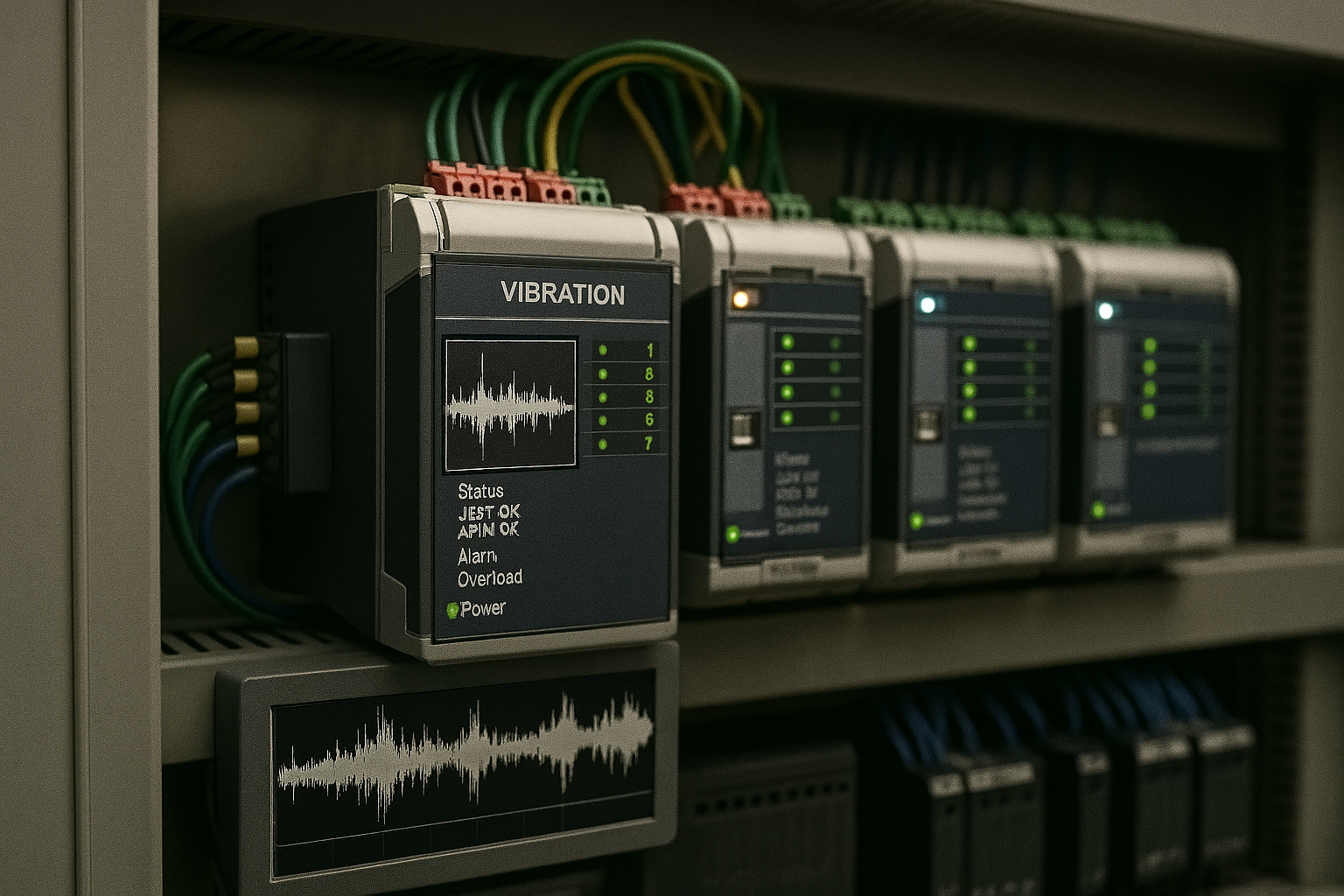 Industrielle Anlage mit Steuerungs- und Prozessumgebung zur drahtlosen IO-Link Datenerfassung einer komplexen industriellen Prozessanlage mit Edelstahl-Tank und dicht geführten Rohrleitungen zur Überwachung von Füllstand und Durchfluss in schwer zugänglichen Anlagenbereichen
